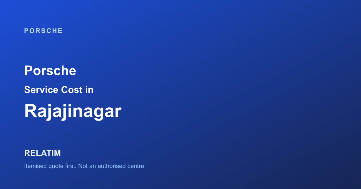 Porsche Service Cost in Rajajinagar, Bangalore